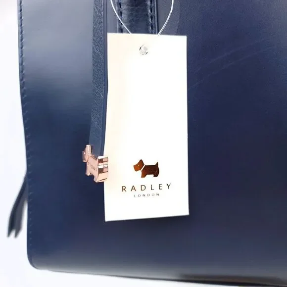NWT RADLEY London Arlington Court Navy Blue Satchel Crossbody Bag Quiet Luxury - Picture 4 of 16
